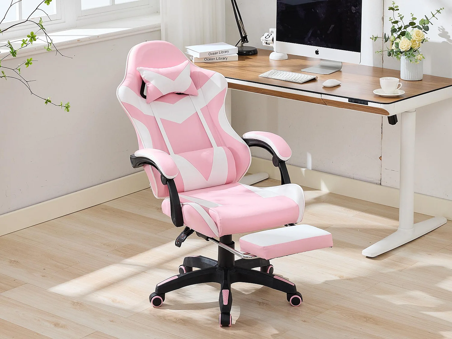 Chaise Gaming avec Massage Lombaire Réglable & Design Rennsport - Confort Ergonomique pour Bureau et Jeu