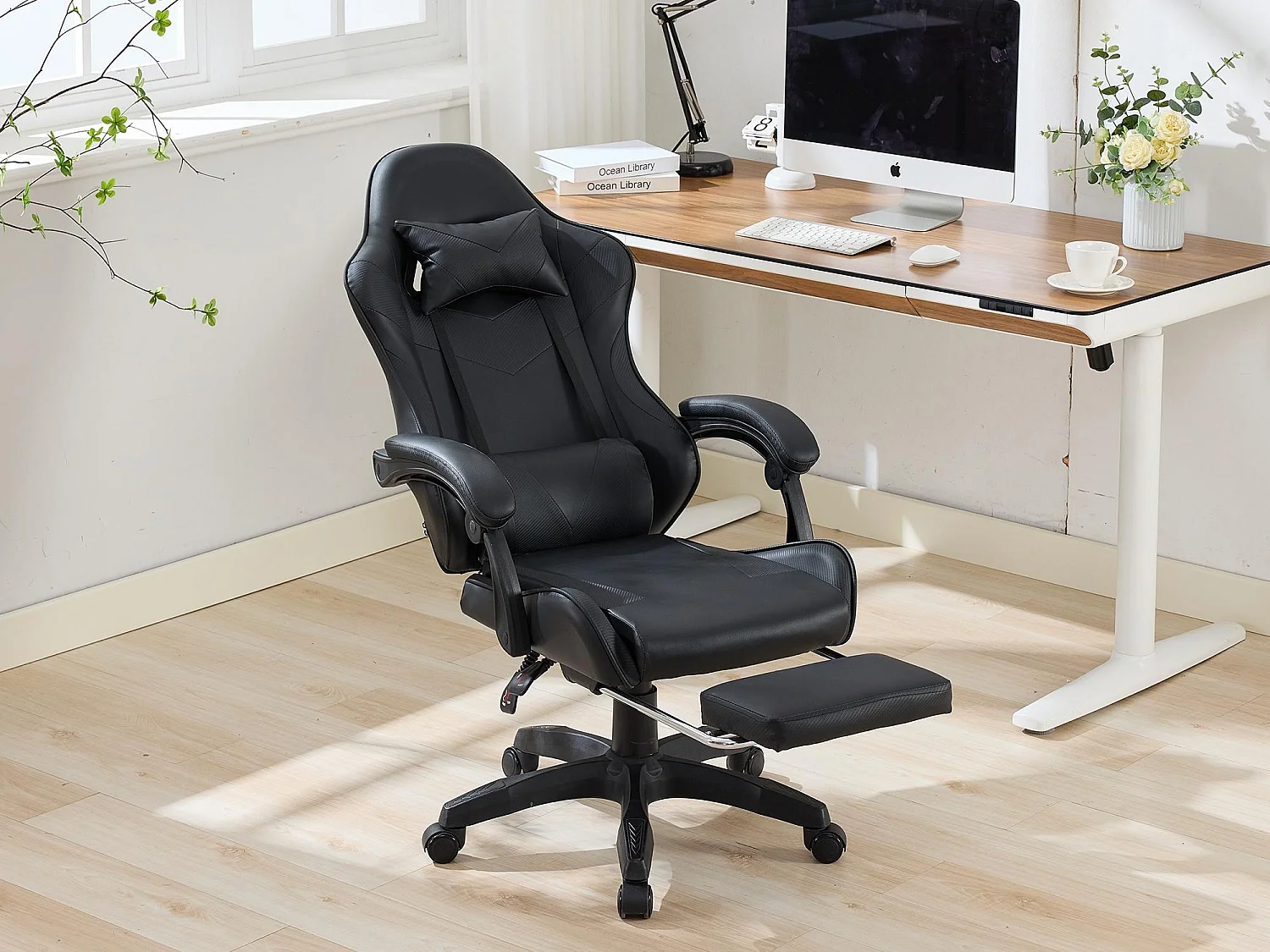 Chaise Gaming avec Massage Lombaire Réglable & Design Rennsport - Confort Ergonomique pour Bureau et Jeu