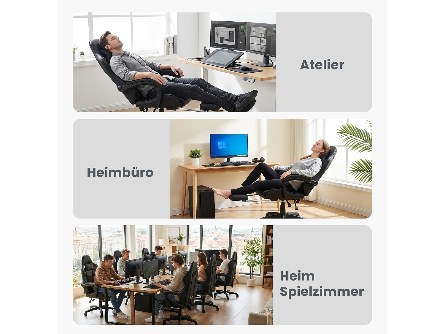 Chaise Gaming avec Massage Lombaire Réglable & Design Rennsport - Confort Ergonomique pour Bureau et Jeu