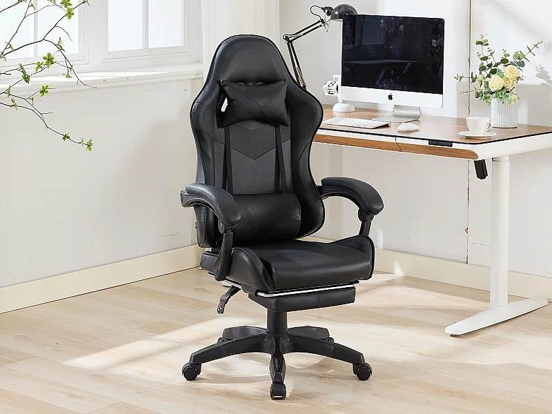 Chaise Gaming avec Massage Lombaire Réglable & Design Rennsport - Confort Ergonomique pour Bureau et Jeu