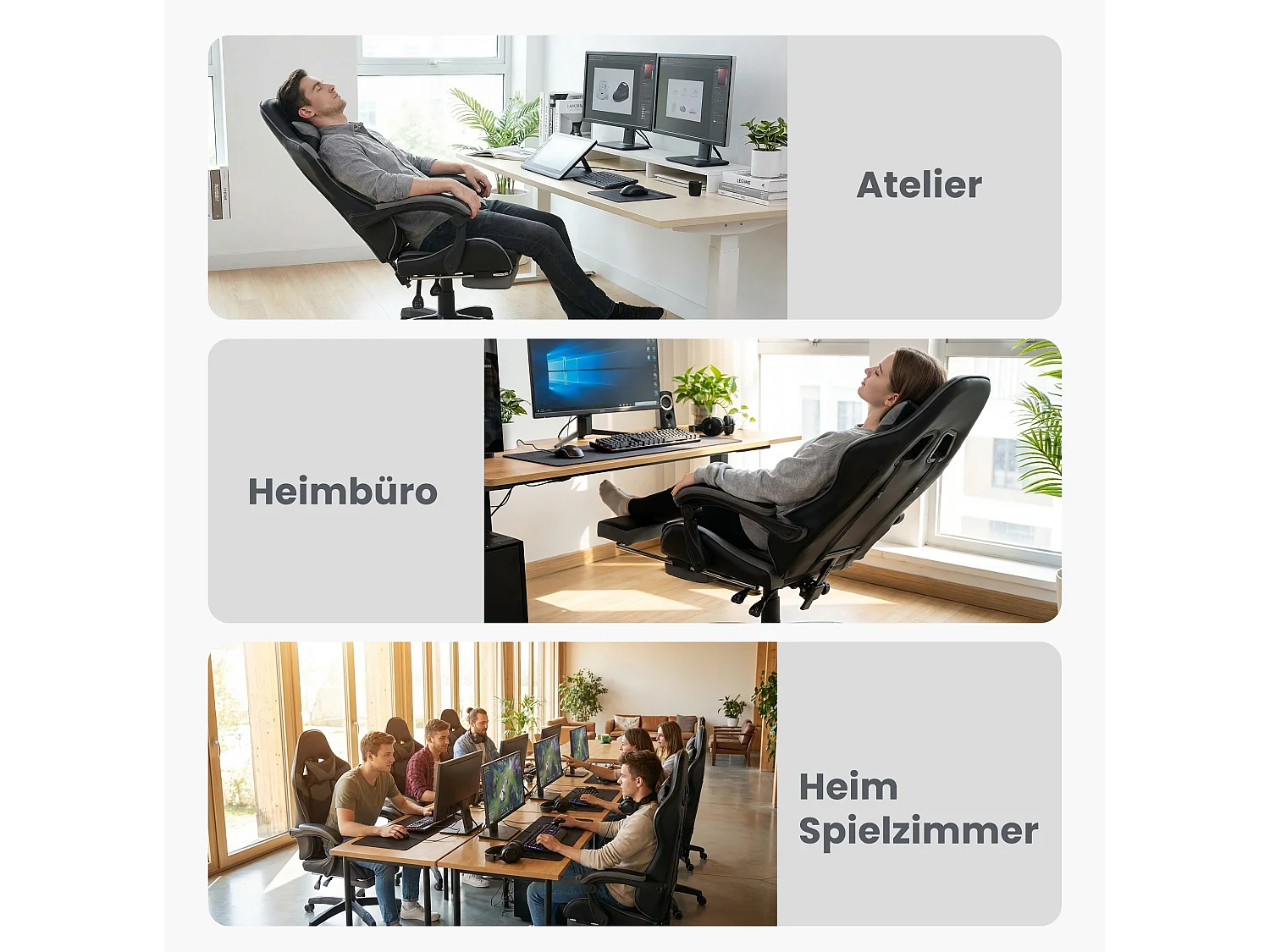 Chaise Gaming avec Massage Lombaire Réglable & Design Rennsport - Confort Ergonomique pour Bureau et Jeu