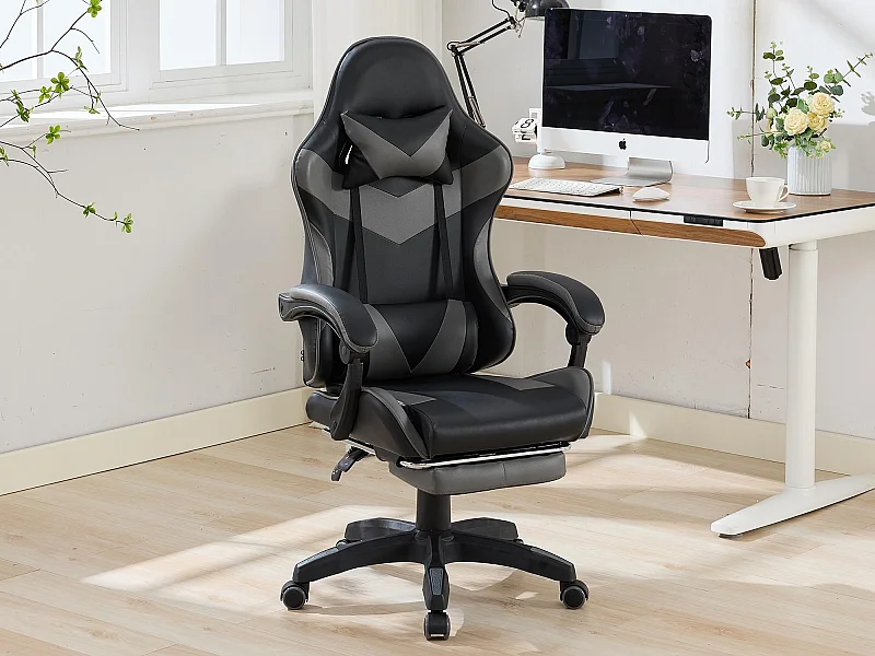 Chaise Gaming avec Massage Lombaire Réglable & Design Rennsport - Confort Ergonomique pour Bureau et Jeu