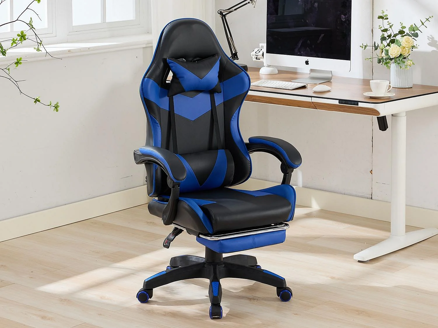 Chaise Gaming avec Massage Lombaire Réglable & Design Rennsport - Confort Ergonomique pour Bureau et Jeu