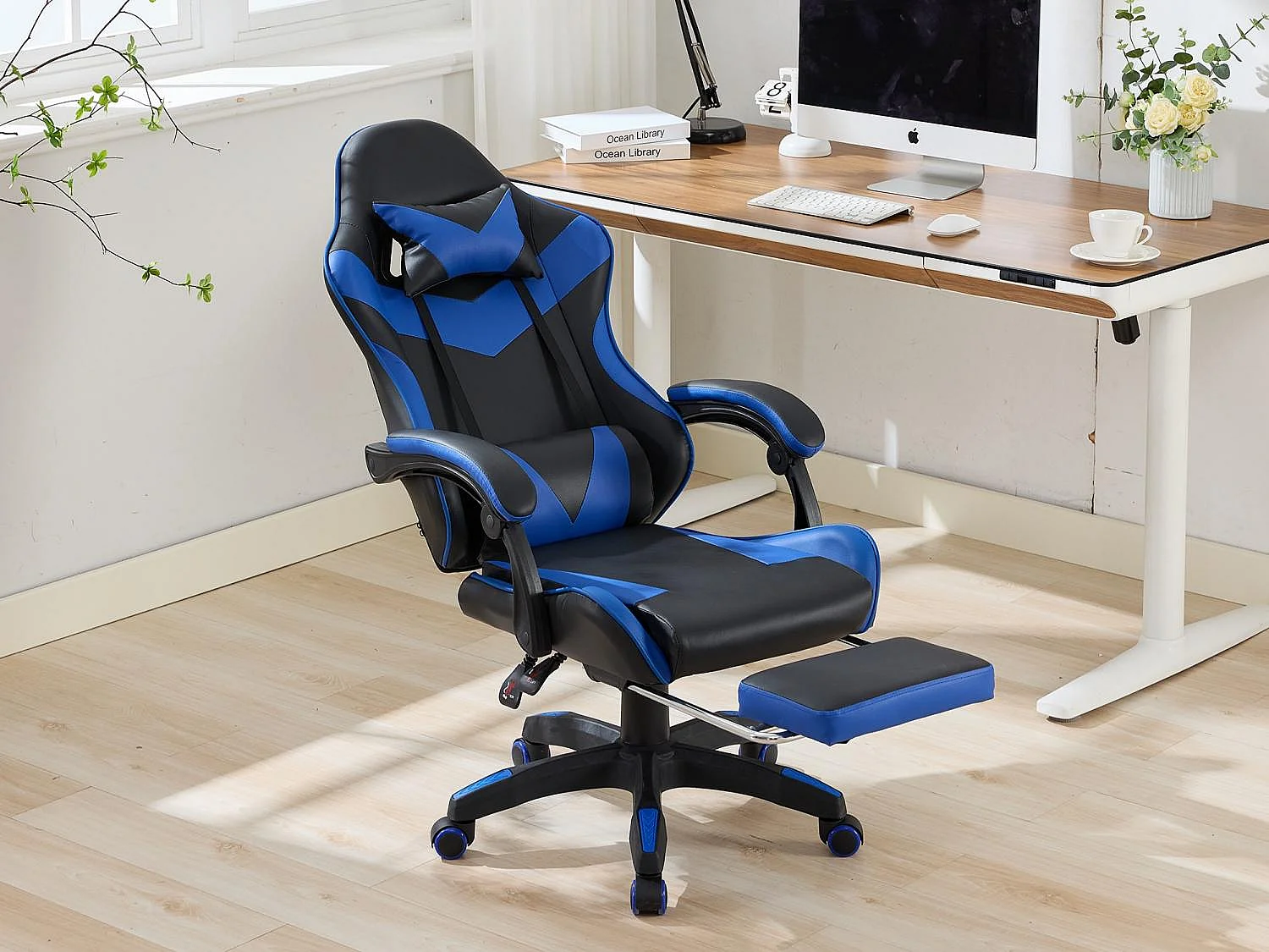 Chaise Gaming avec Massage Lombaire Réglable & Design Rennsport - Confort Ergonomique pour Bureau et Jeu