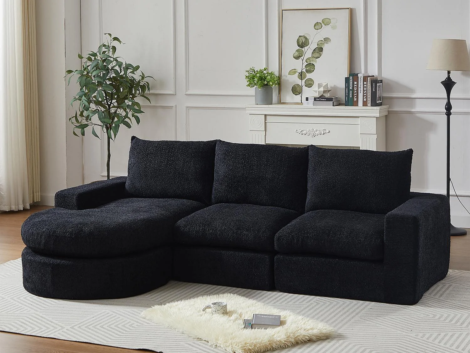 Kaleido Pro - Canapé d'Angle Modulable 251x160x81 cm - Méridienne Réversible en Tissu Chenille – Confort Douillet – Idéal pour votre Salon