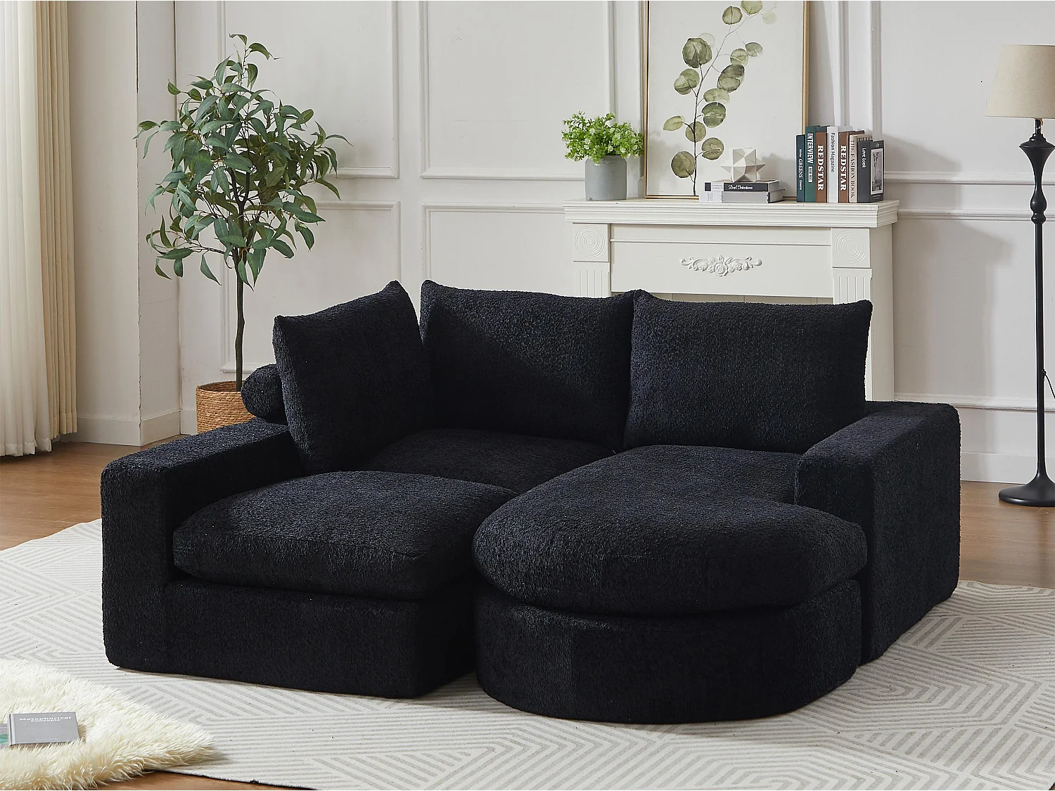 Kaleido Pro - Canapé d'Angle Modulable 251x160x81 cm - Méridienne Réversible en Tissu Chenille – Confort Douillet – Idéal pour votre Salon