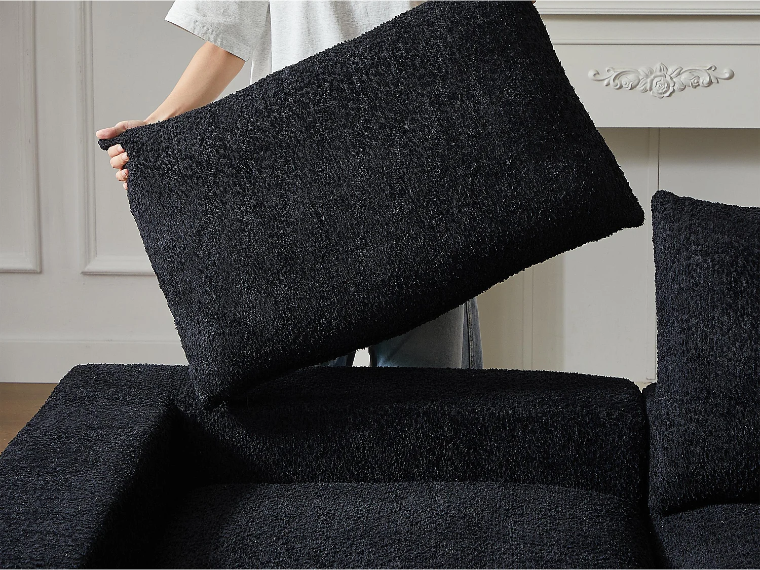 Kaleido Pro - Canapé d'Angle Modulable 251x160x81 cm - Méridienne Réversible en Tissu Chenille – Confort Douillet – Idéal pour votre Salon