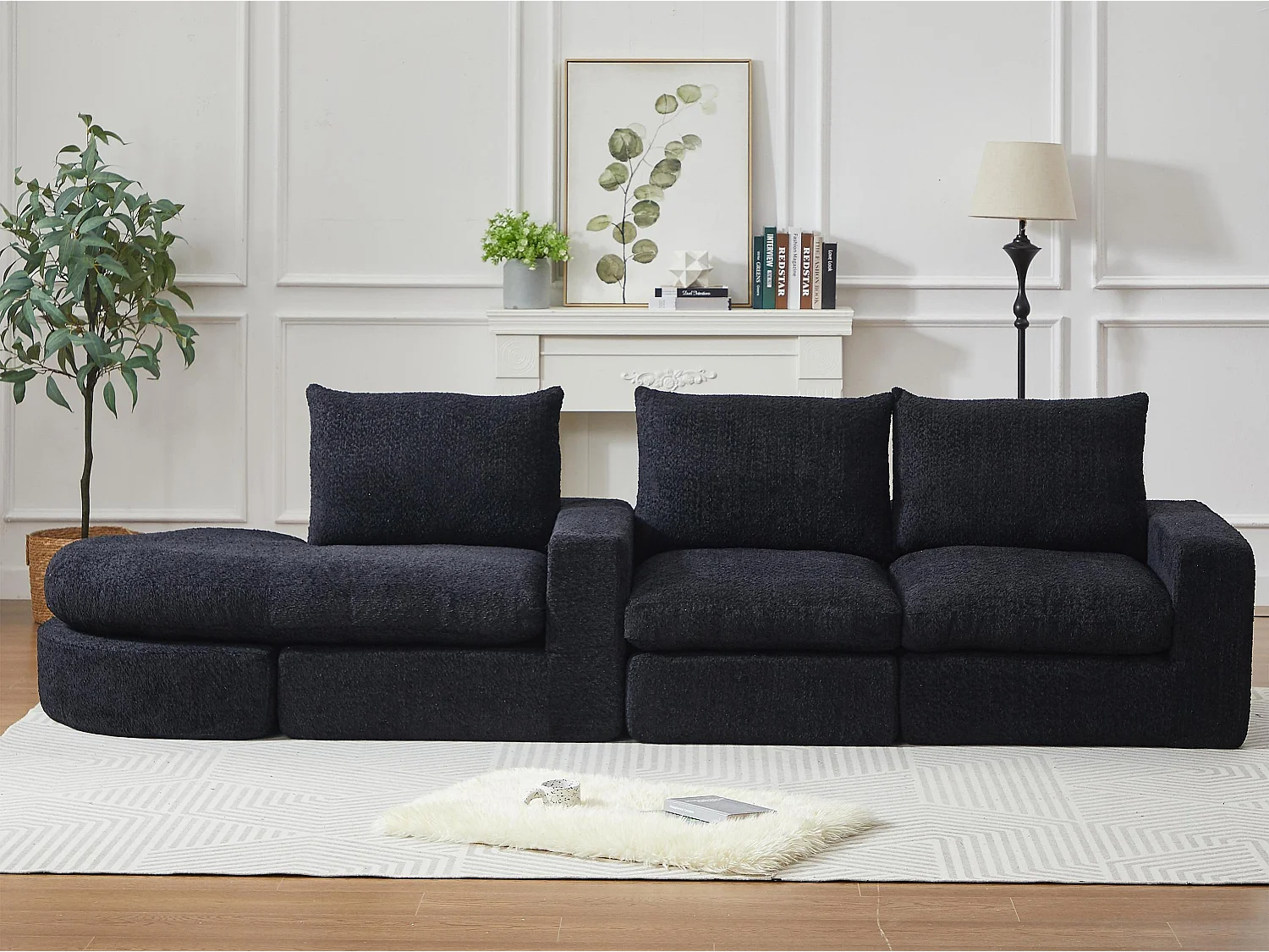 Kaleido Pro - Canapéhoek Modulair 251x160x81 cm - Reversibele Ligstoel in Chenille Stof – Heerlijk Zacht – Ideaal voor uw Woonkamer