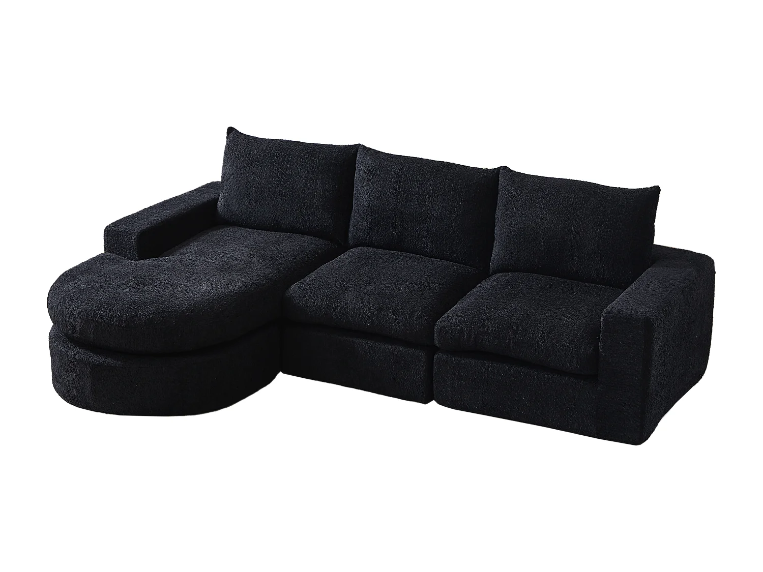 Kaleido Pro - Canapéhoek Modulair 251x160x81 cm - Reversibele Ligstoel in Chenille Stof – Heerlijk Zacht – Ideaal voor uw Woonkamer