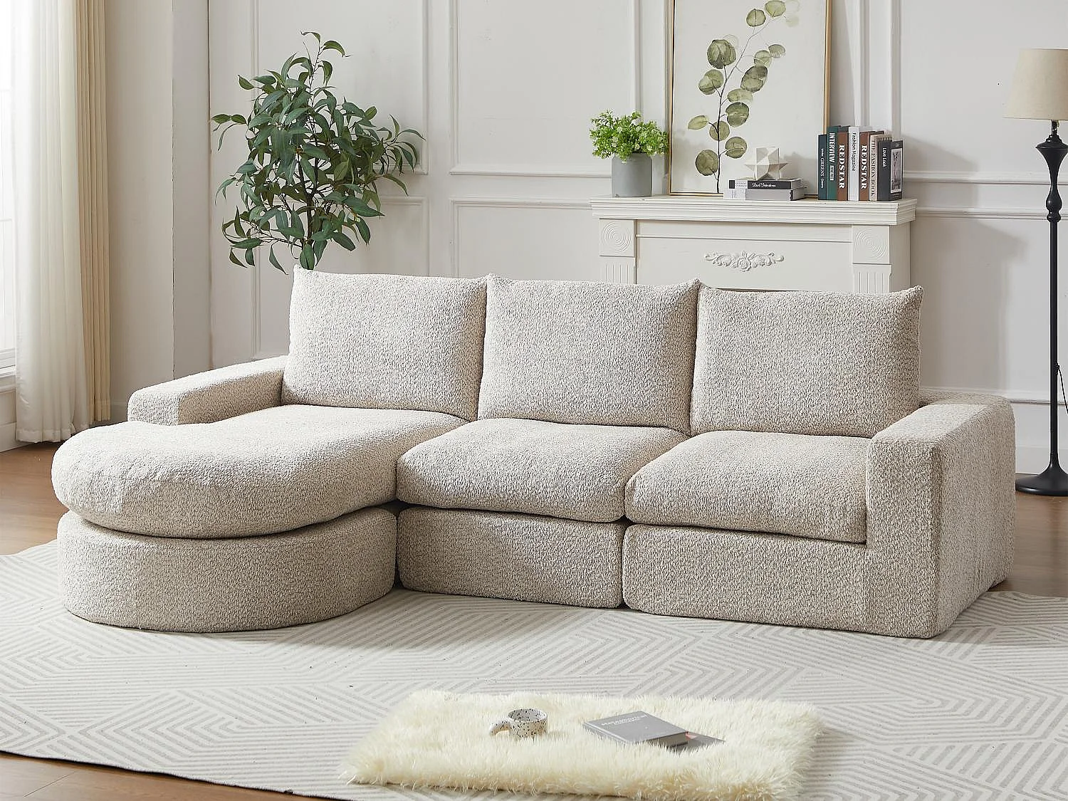 Kaleido Pro - Canapé d'Angle Modulable 251x160x81 cm - Méridienne Réversible en Tissu Chenille – Confort Douillet – Idéal pour votre Salon