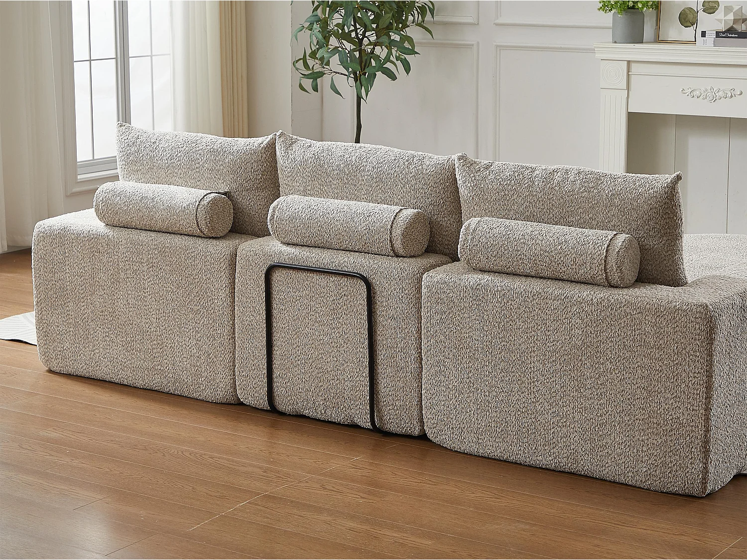 Kaleido Pro - Canapé d'Angle Modulable 251x160x81 cm - Méridienne Réversible en Tissu Chenille – Confort Douillet – Idéal pour votre Salon