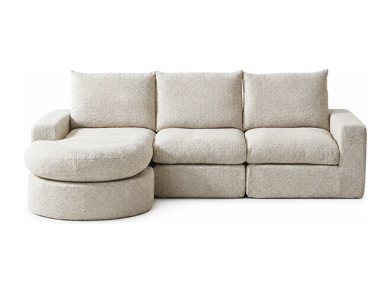 Kaleido Pro - Canapé d'Angle Modulable 251x160x81 cm - Méridienne Réversible en Tissu Chenille – Confort Douillet – Idéal pour votre Salon