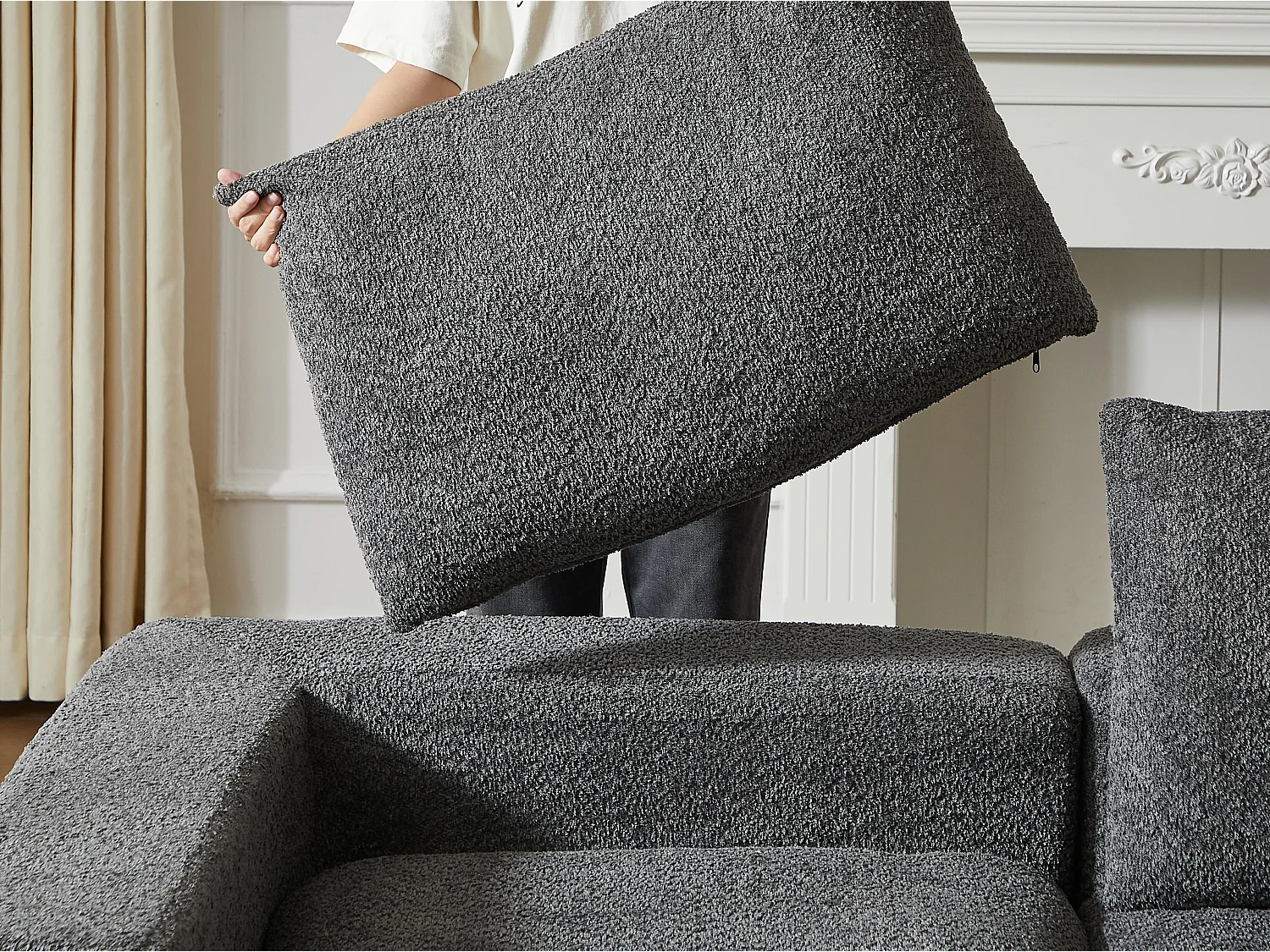 Kaleido Pro - Canapé d'Angle Modulable 251x160x81 cm - Méridienne Réversible en Tissu Chenille – Confort Douillet – Idéal pour votre Salon