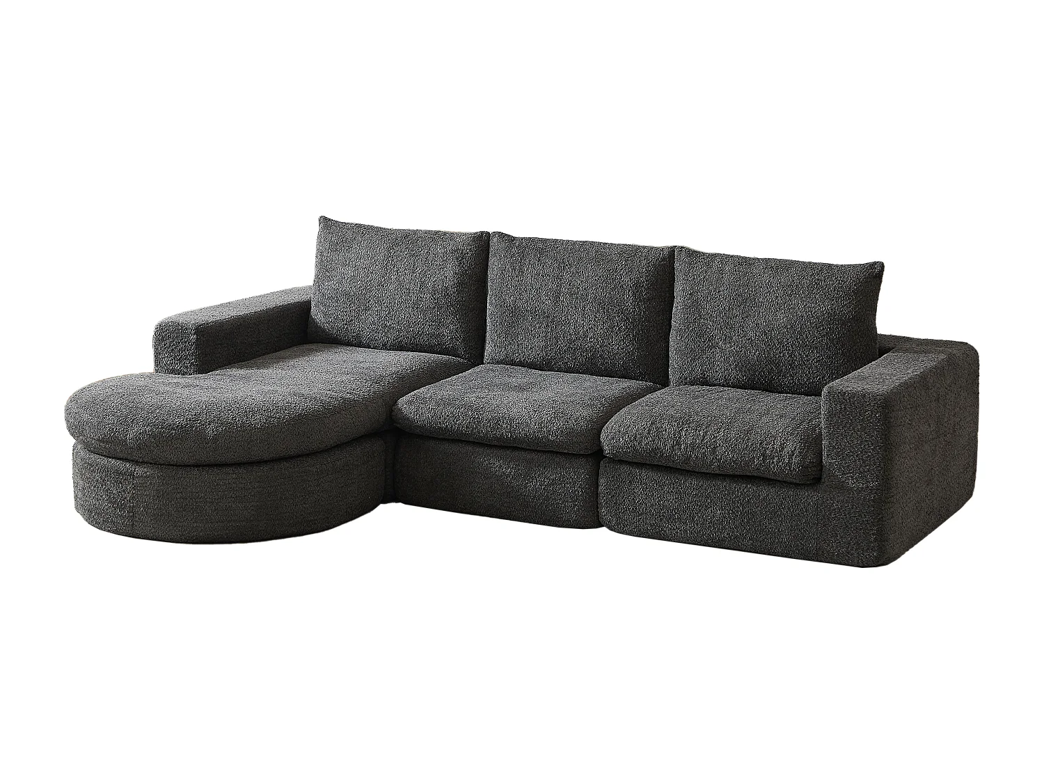 Kaleido Pro - Canapé d'Angle Modulable 251x160x81 cm - Méridienne Réversible en Tissu Chenille – Confort Douillet – Idéal pour votre Salon