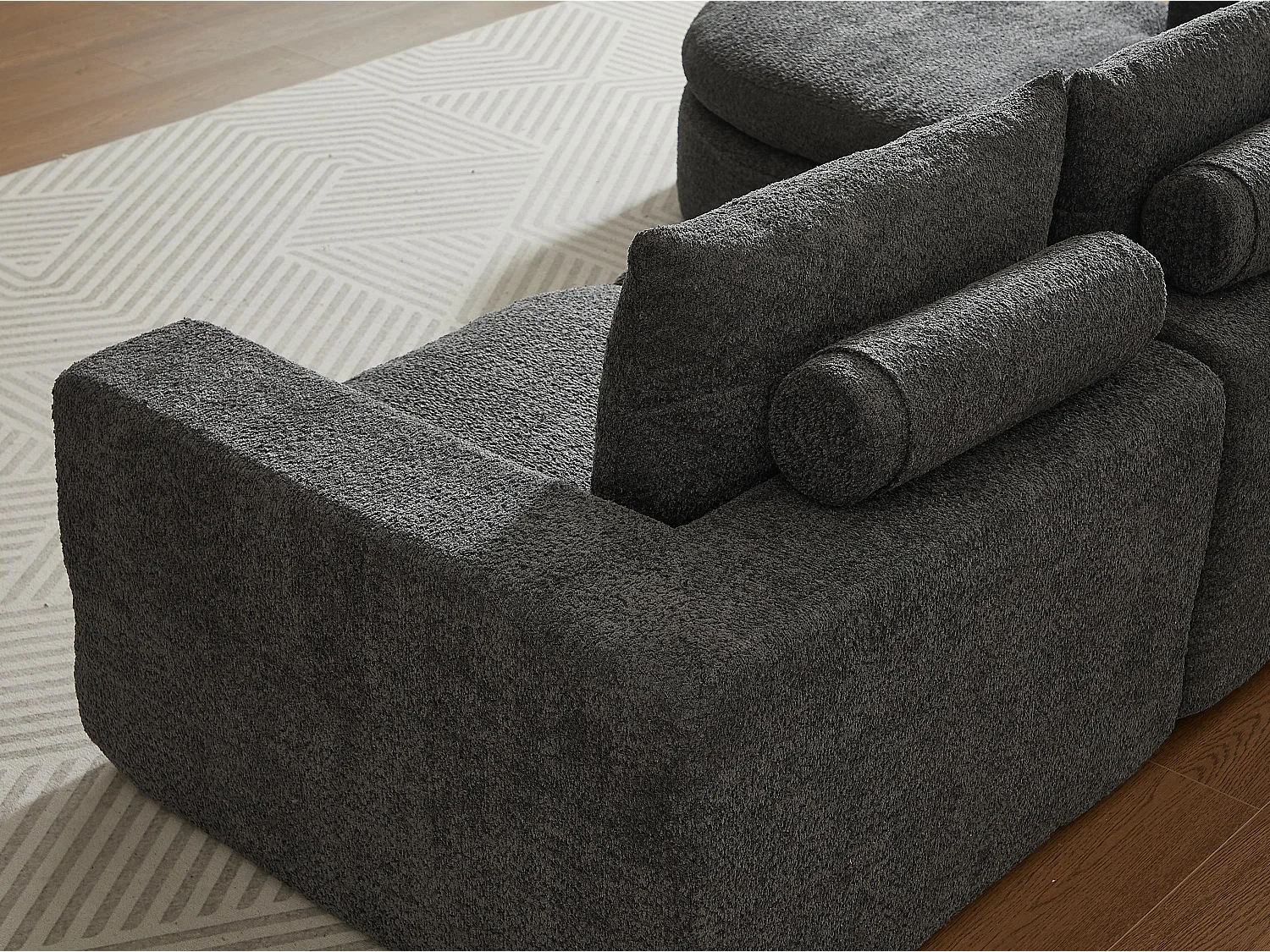 Kaleido Pro – Lot de 2 Canapés d’Angle Modulables Connectables – 6 Places – 251x160x81 cm – Méridienne Réversible – Tissu Chenille – Confort Douillet