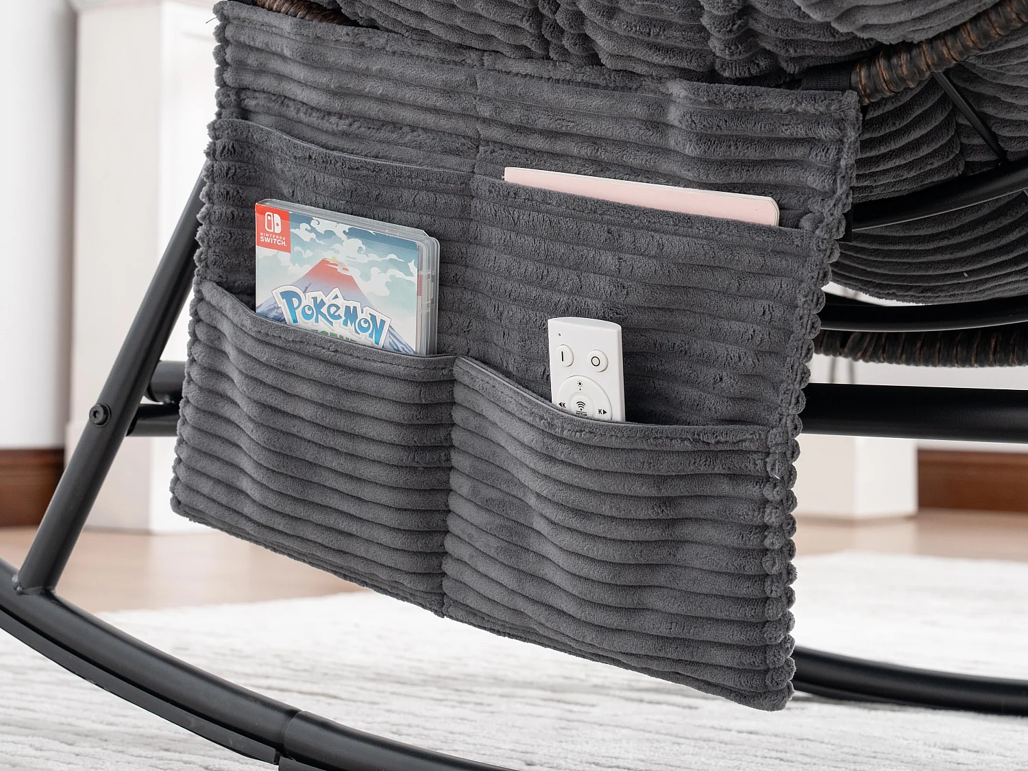 Cocon Pro - Rockingchair avec Repose-Pieds Rétractable - Siège Large et Coussin Offert - 115kg - Pour Jardin, Terrasse, Salon