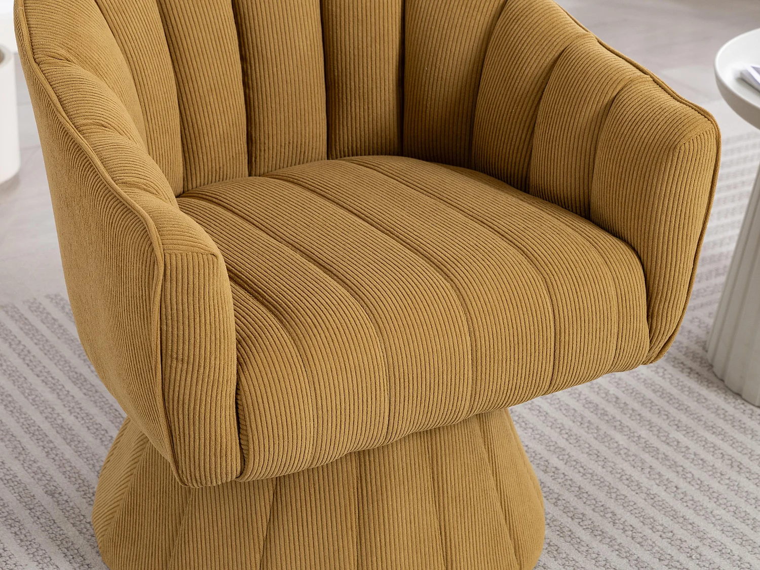 Fauteuil pivotant 360° en velours côtelé - Dossier coque ergonomique - Confort haute densité - Charge max 150 kg - Pour bureau, salon et gaming