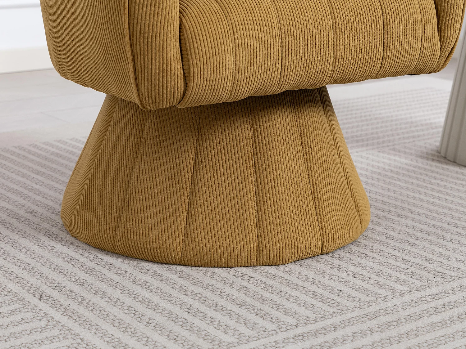 Fauteuil pivotant 360° en velours côtelé - Dossier coque ergonomique - Confort haute densité - Charge max 150 kg - Pour bureau, salon et gaming