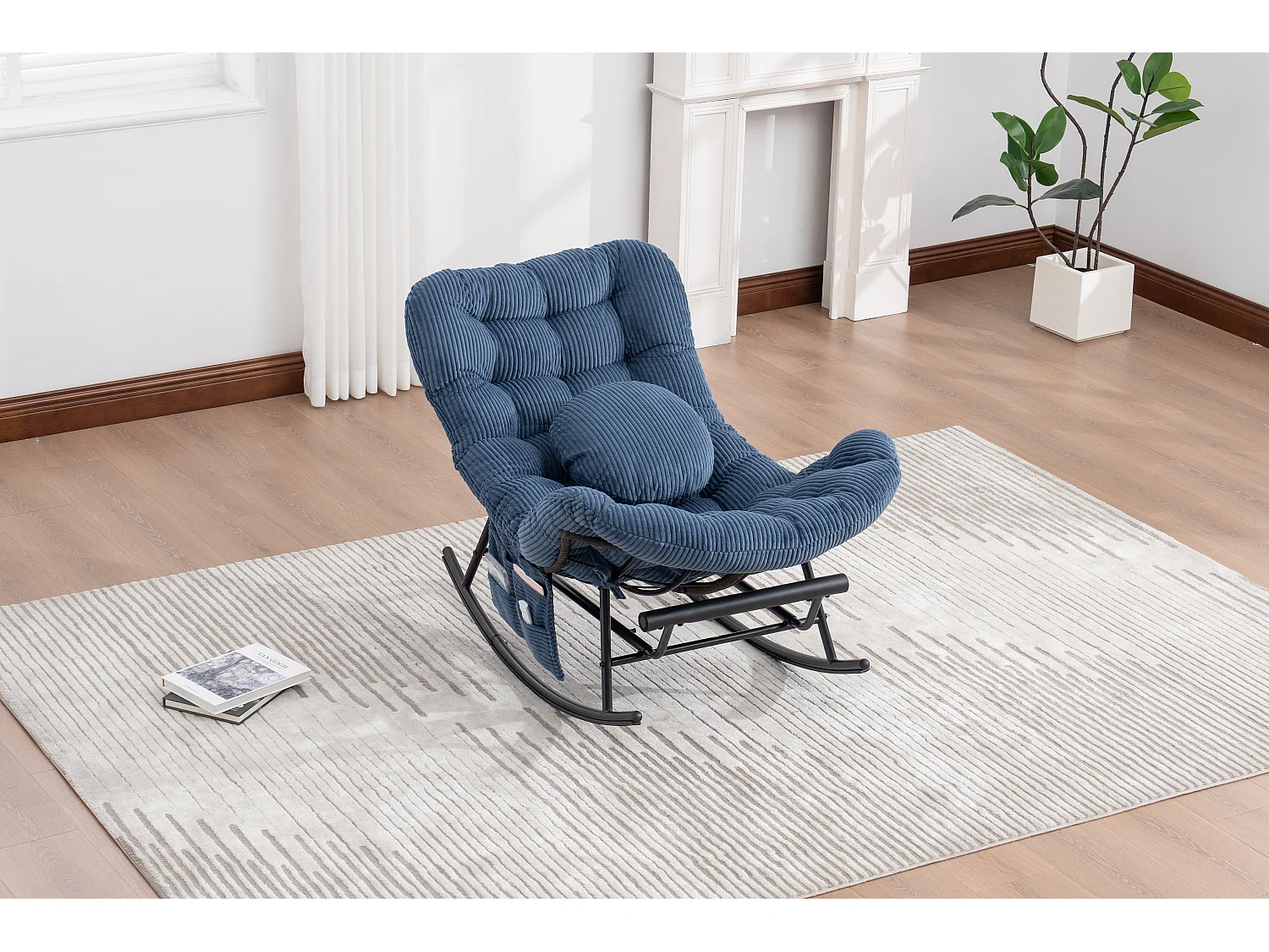 Cocon Pro - Rockingchair avec Repose-Pieds Rétractable - Siège Large et Coussin Offert - 115kg - Pour Jardin, Terrasse, Salon