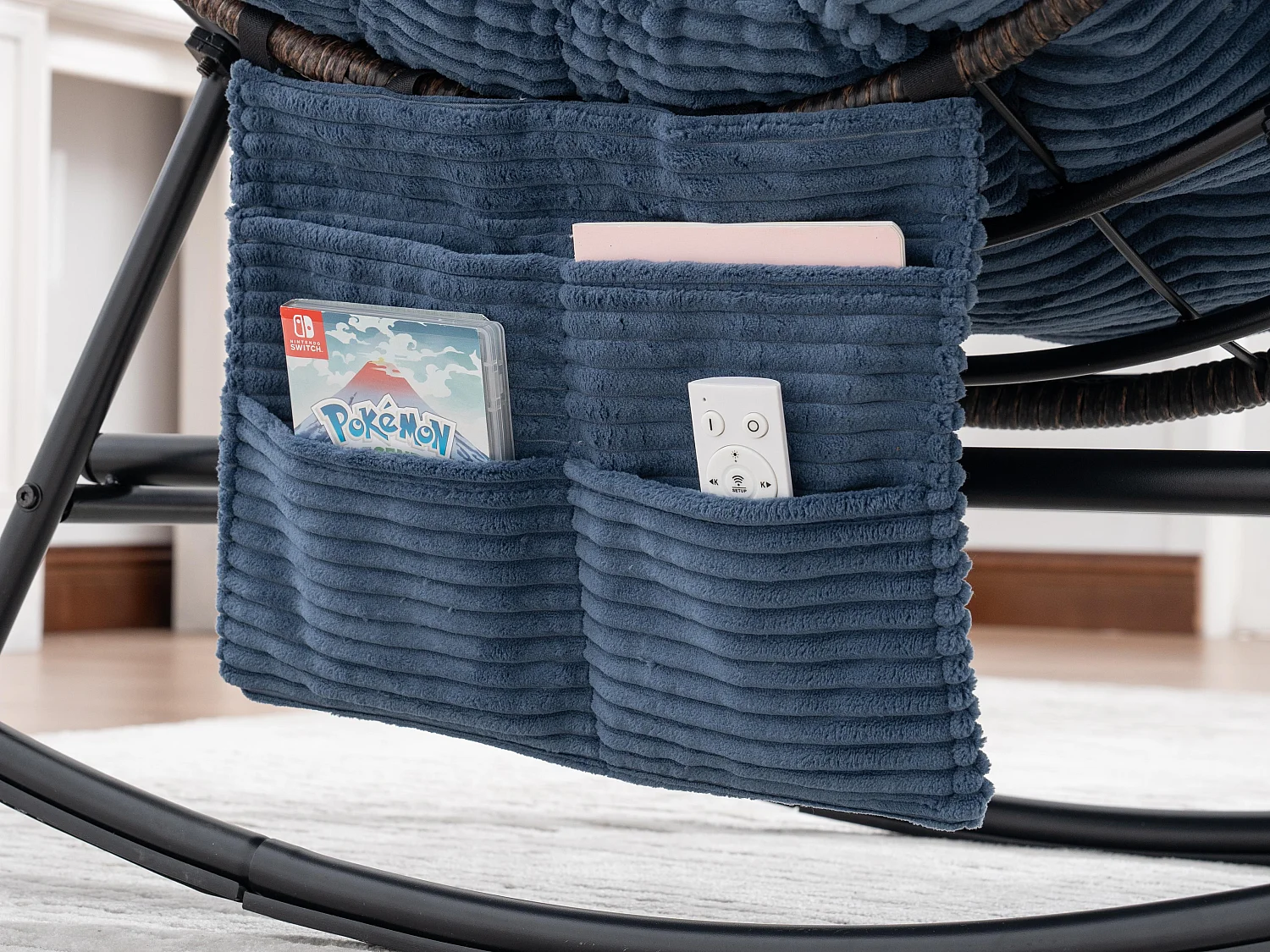 Cocon Pro - Rockingchair avec Repose-Pieds Rétractable - Siège Large et Coussin Offert - 115kg - Pour Jardin, Terrasse, Salon