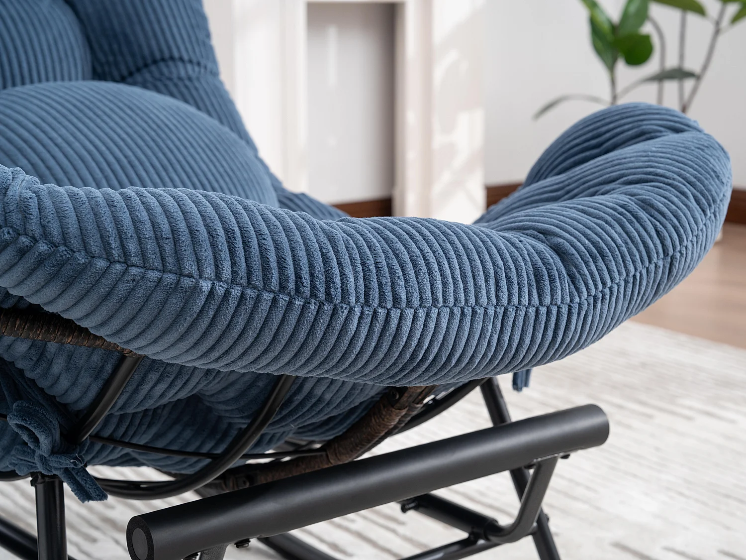 Cocon Pro - Rockingchair avec Repose-Pieds Rétractable - Siège Large et Coussin Offert - 115kg - Pour Jardin, Terrasse, Salon