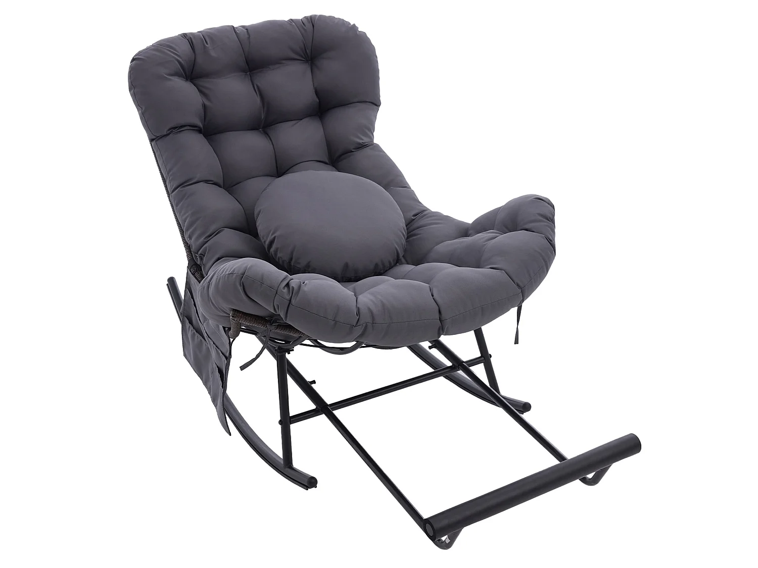 Cocon Pro - Mecedora con Reposapiés Retráctil - Sillón de Salón con Asiento Ancho y Cojín de Regalo - 115 kg - Para Jardín, Terraza, Salón