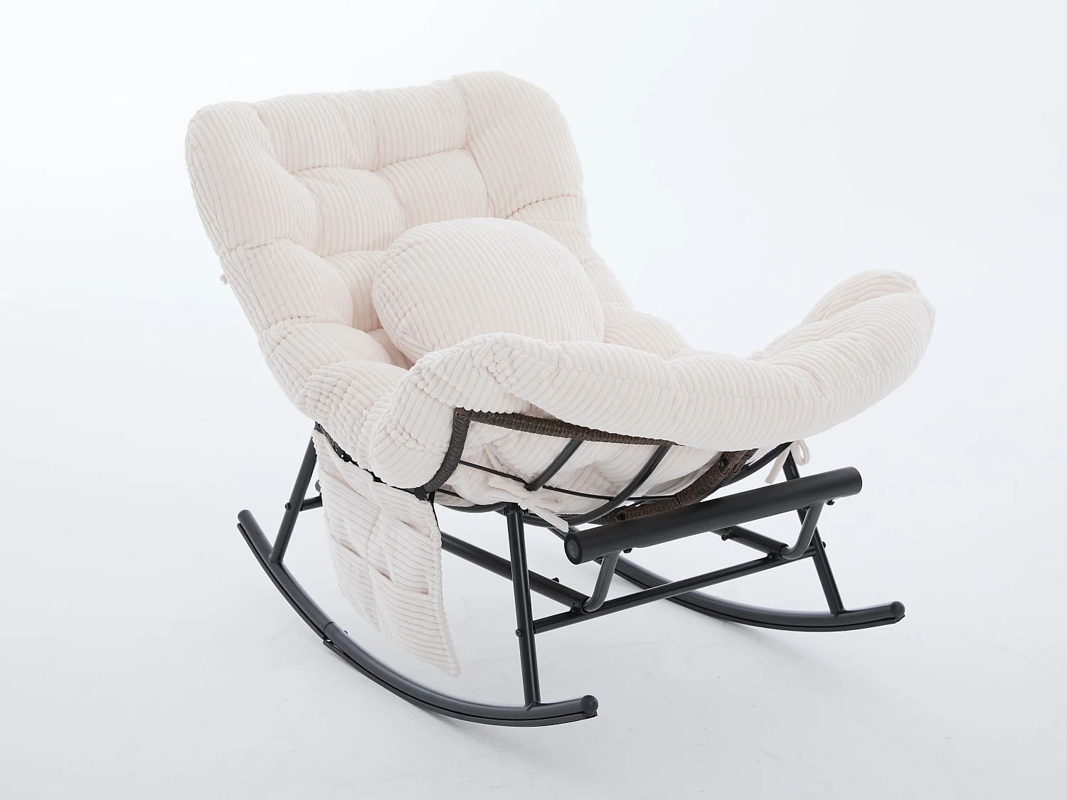 Cocon Pro - Rockingchair avec Repose-Pieds Rétractable - Siège Large et Coussin Offert - 115kg - Pour Jardin, Terrasse, Salon