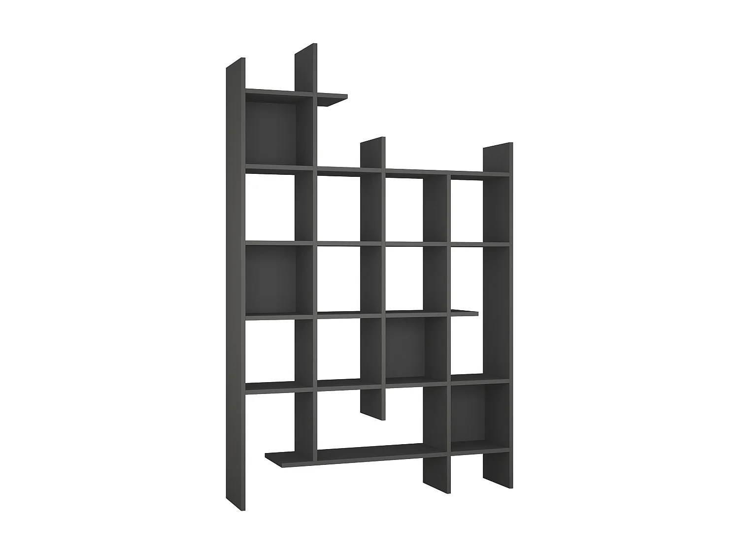 Bibliothèque en bois "Manco" - 122 x 25 x 188 cm - Anthracite