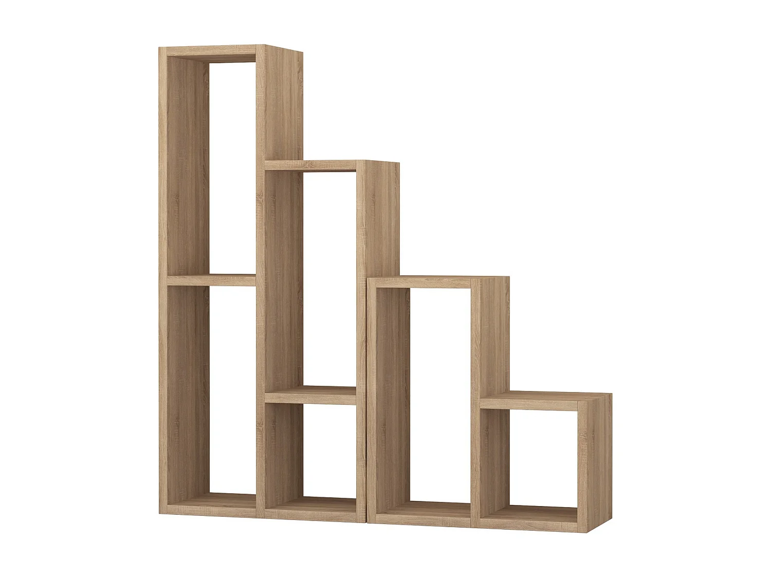 Houten eiken boekenkast "Sule" 3 planken 42x20x89 cm, modern design en melamine afwerking
