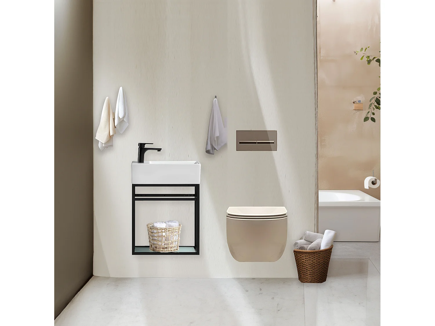 Lave main 60 cm métal noir Aquafredo