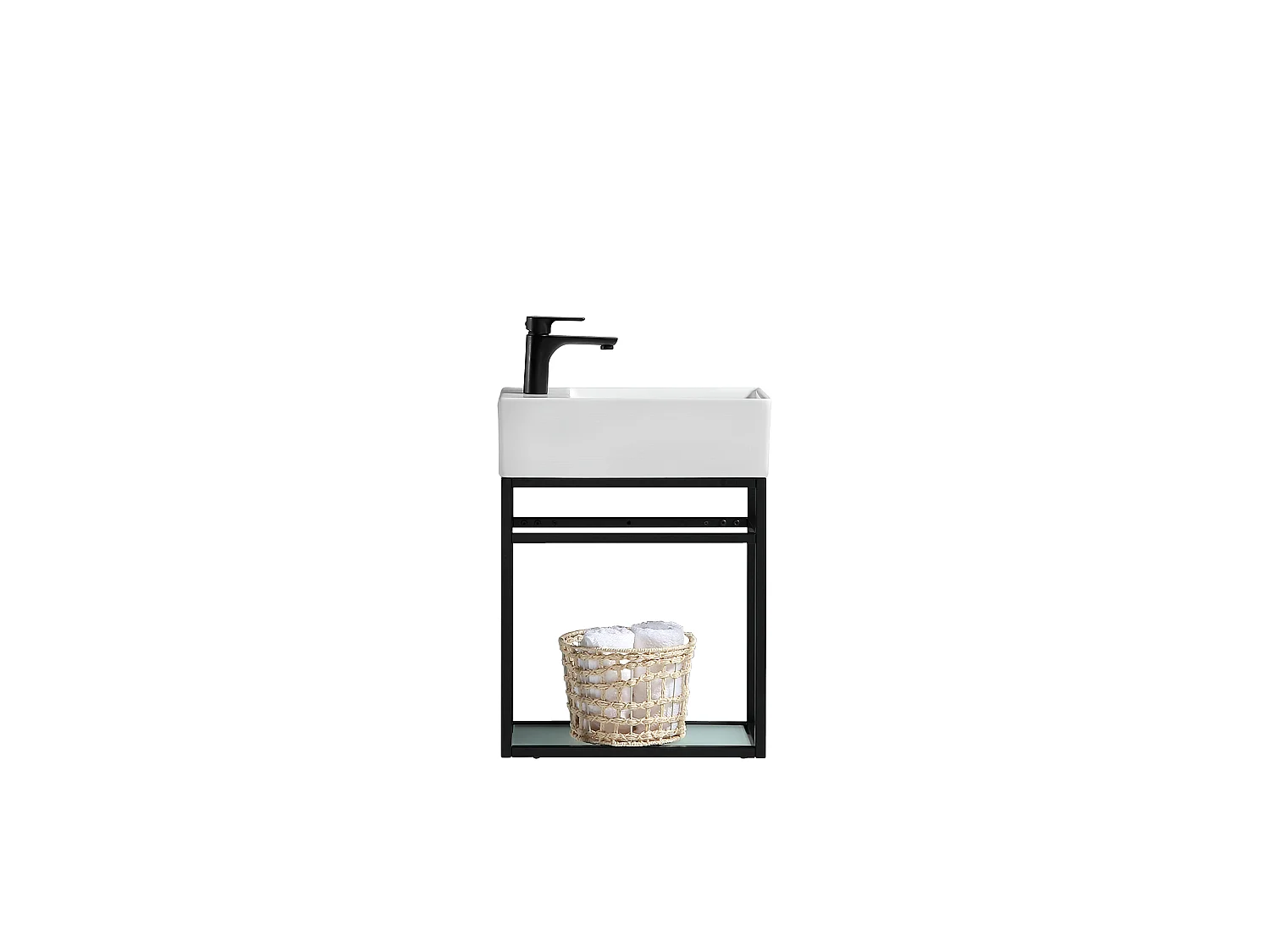 Lave-main salle de bain Aquafredo 60 cm  finition métal noir