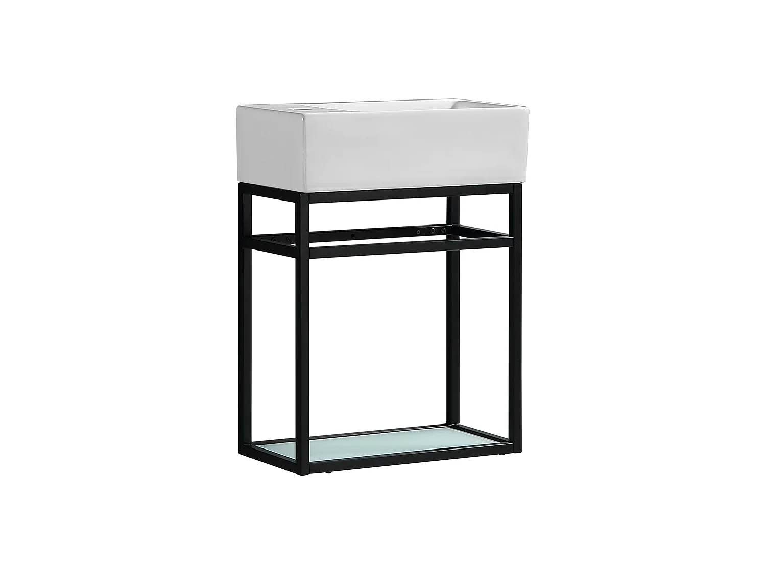Lave-main salle de bain Aquafredo 60 cm  finition métal noir