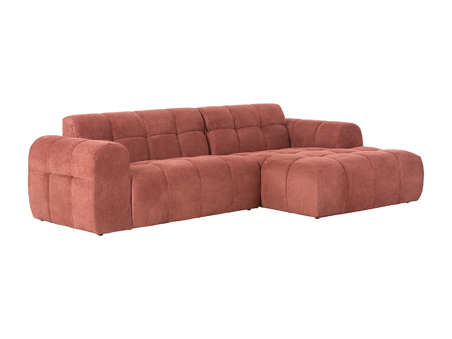 Canapé d'angle 3-4 places nuage en velours terracotta SALFORD