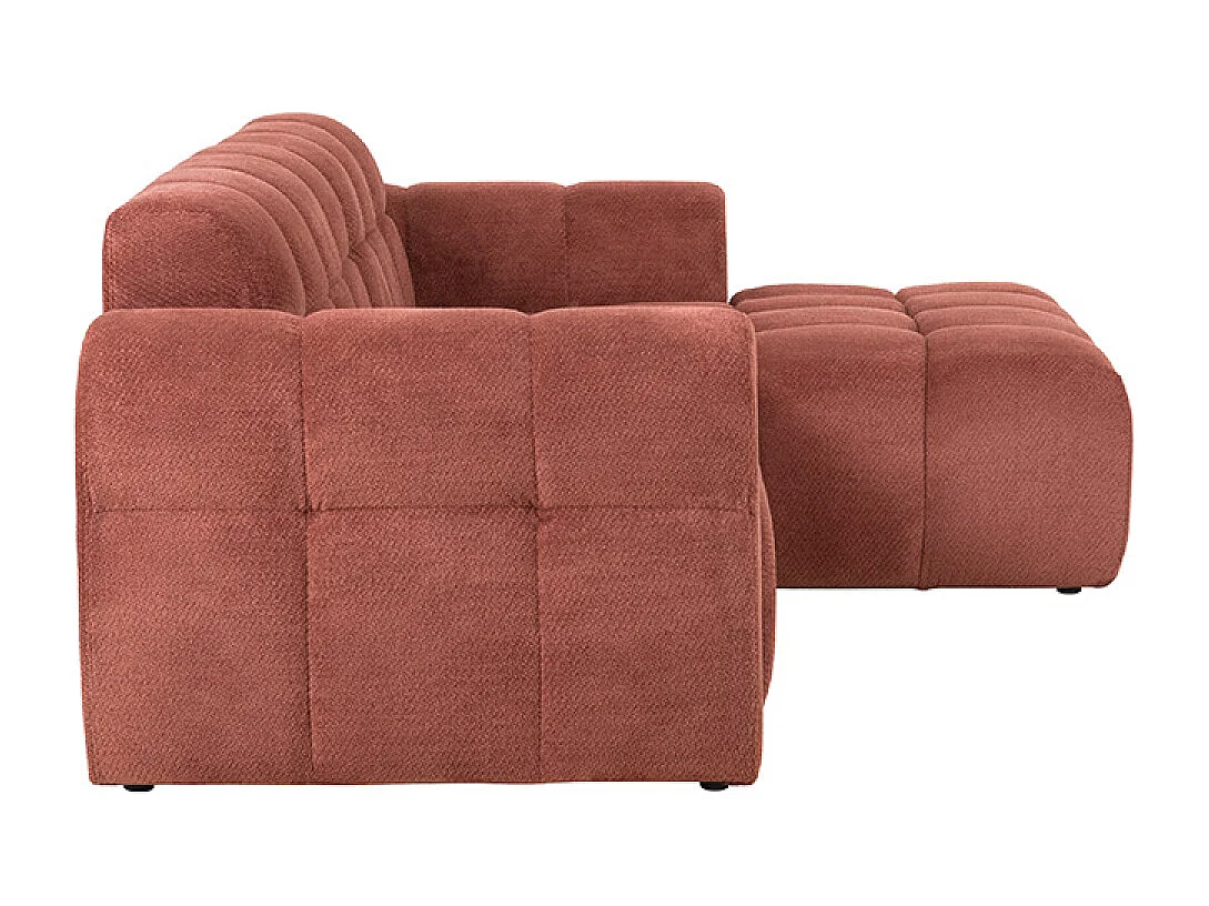 Canapé d'angle 3-4 places nuage en velours terracotta SALFORD