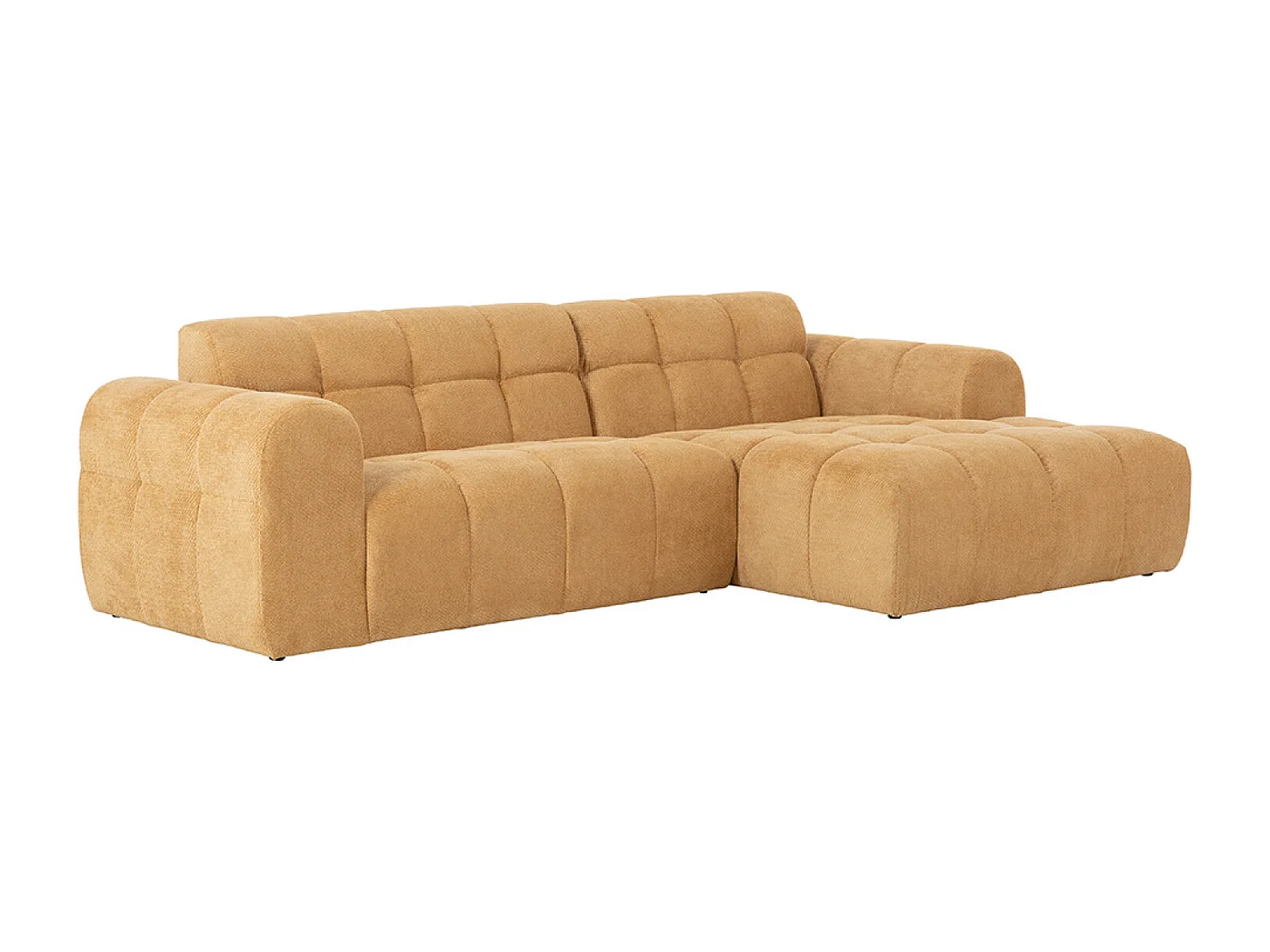 Canapé d'angle 3-4 places nuage en velours moutarde SALFORD