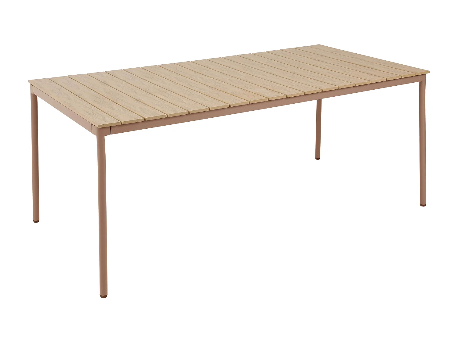 Table de jardin 180x90 cm en métal et bois marron