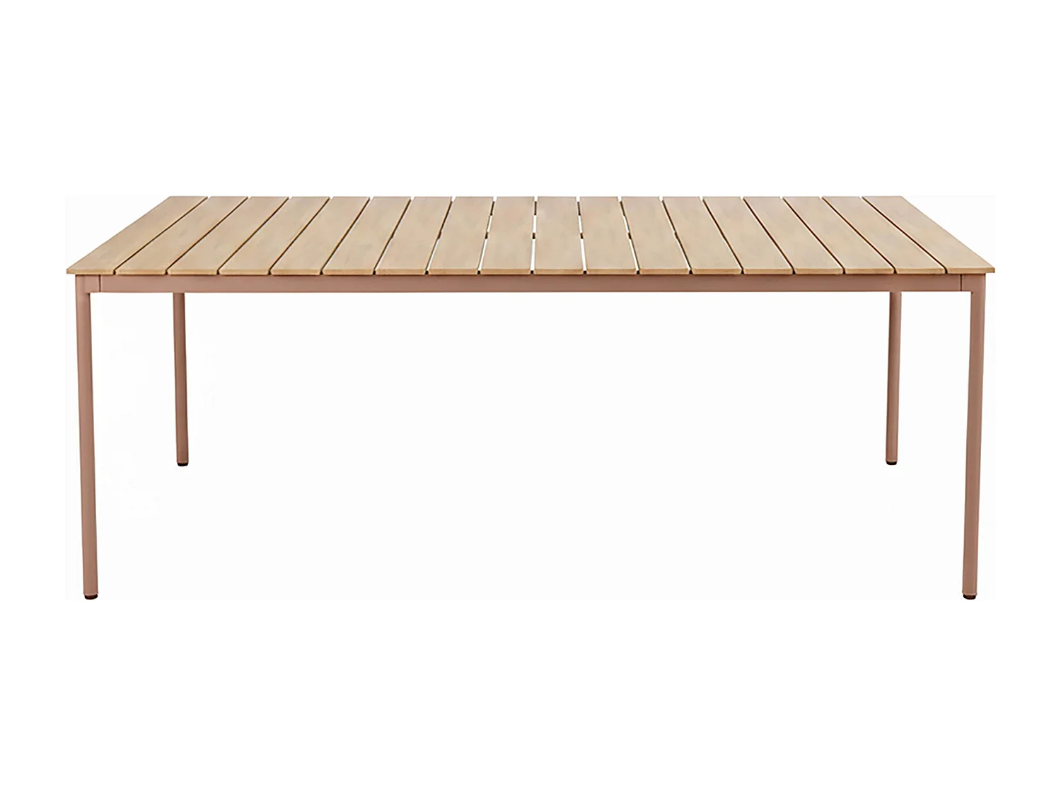 Table de jardin 180x90 cm en métal et bois marron