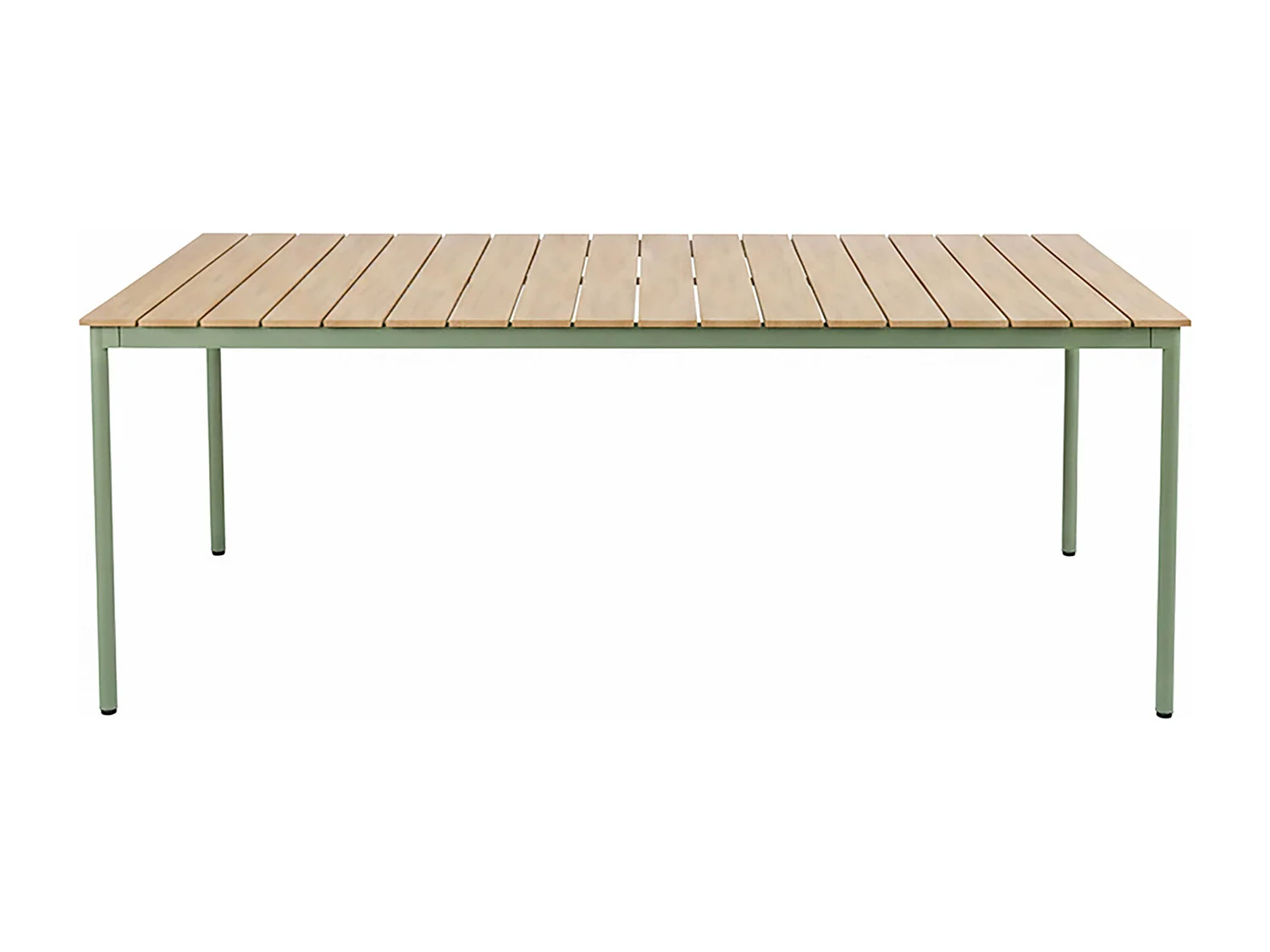 Table de jardin 180x90 cm en métal et bois vert