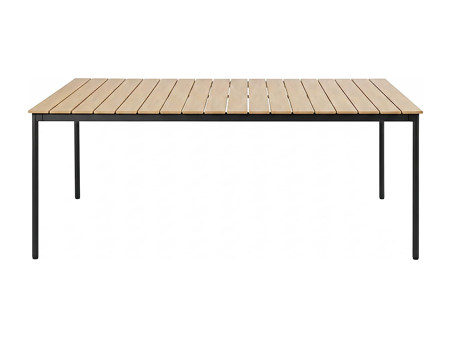 Table de jardin 180x90 cm en métal et bois gris