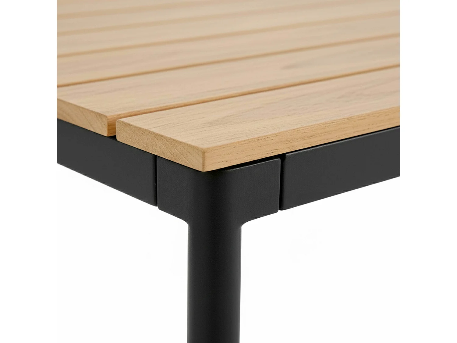 Table de jardin 180x90 cm en métal et bois gris