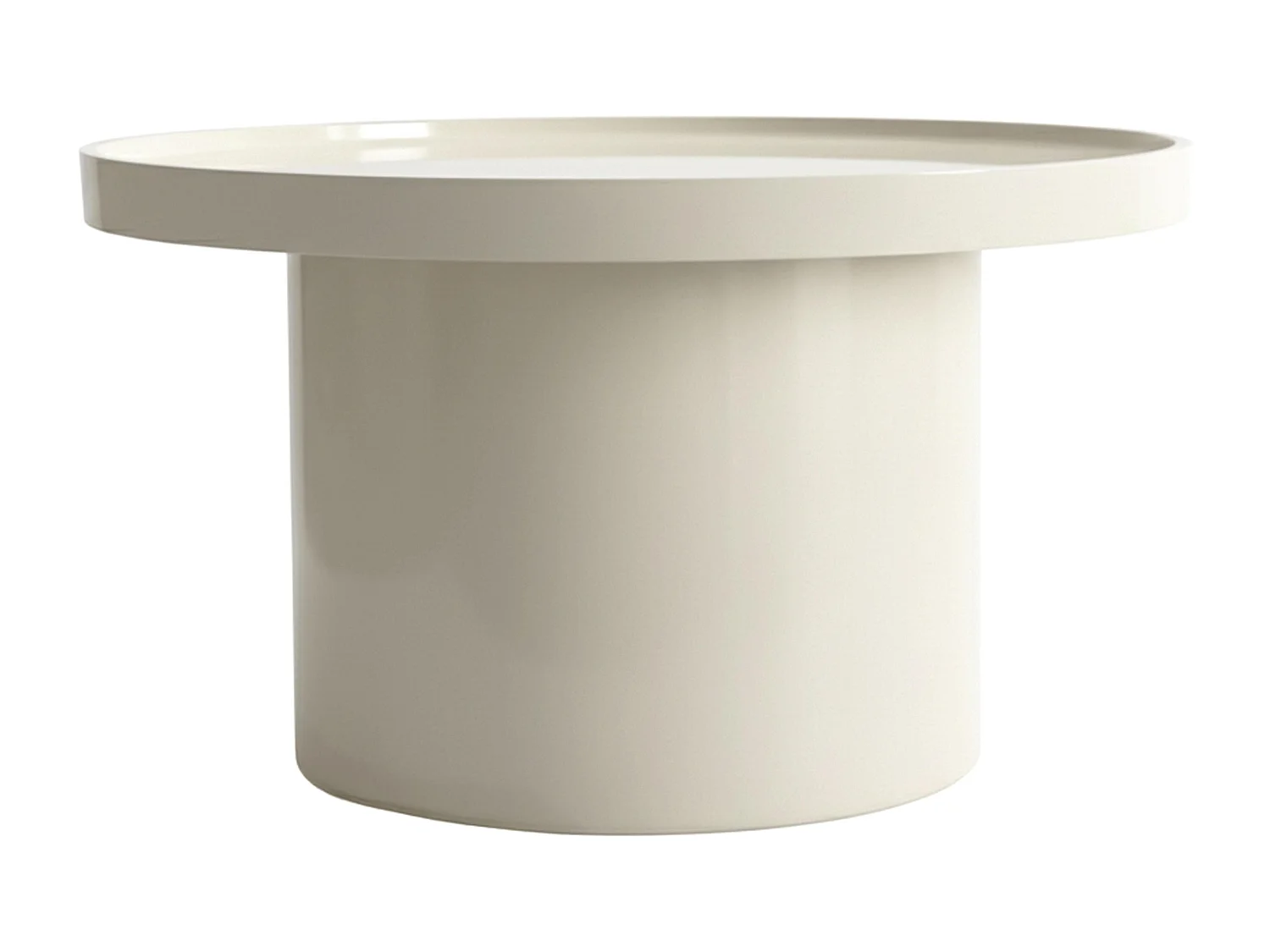 Lot de 3 tables basses rondes en MDF effet laqué blanc