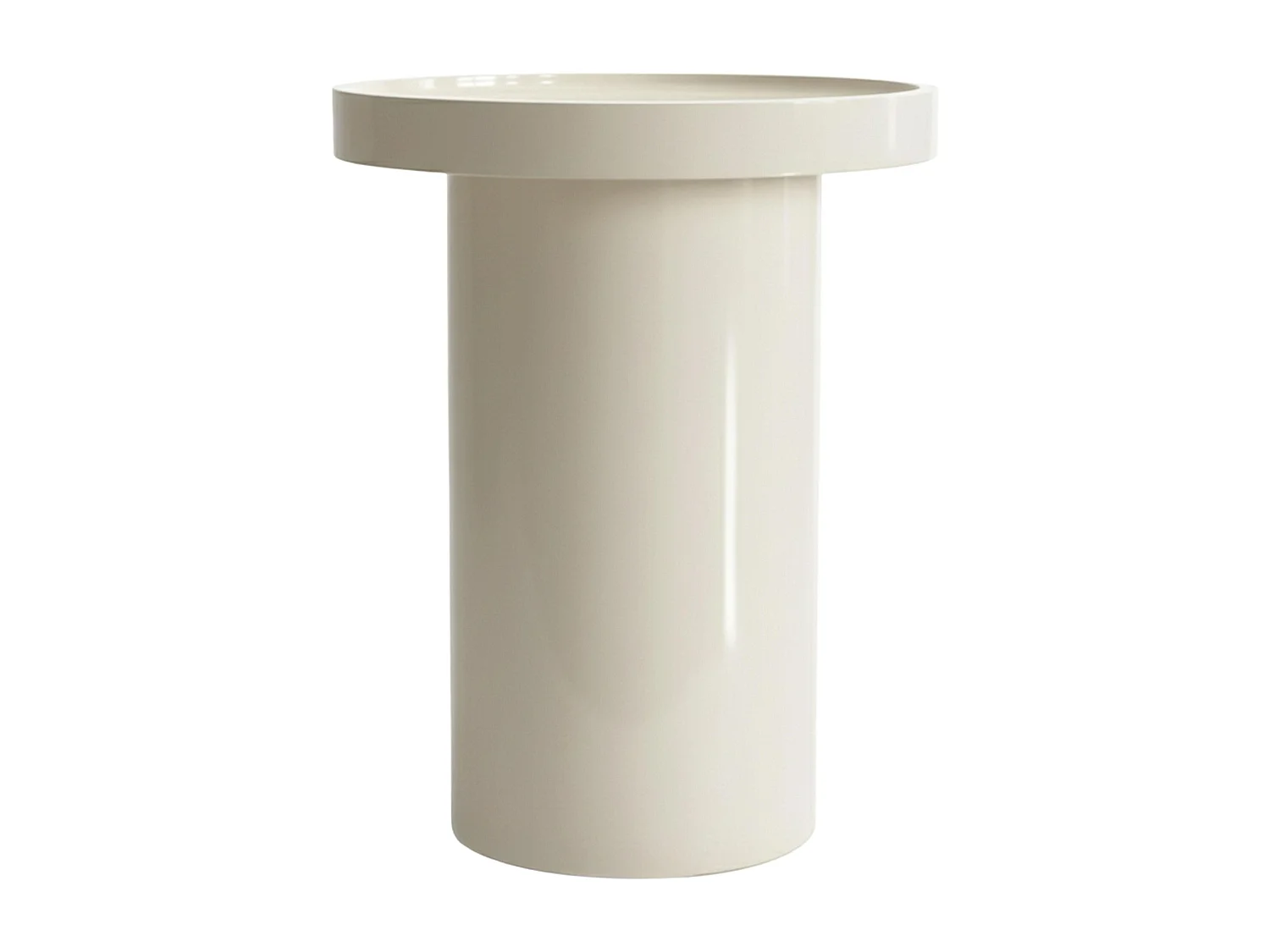 Lot de 3 tables basses rondes en MDF effet laqué blanc