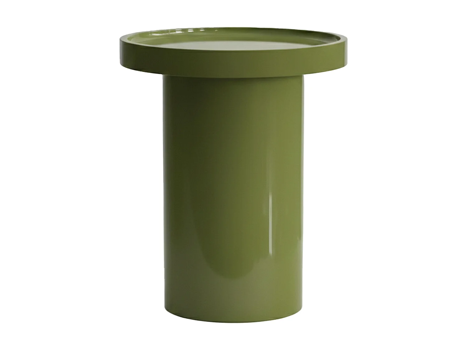 Lot de 3 tables basses rondes en MDF effet laqué vert olive