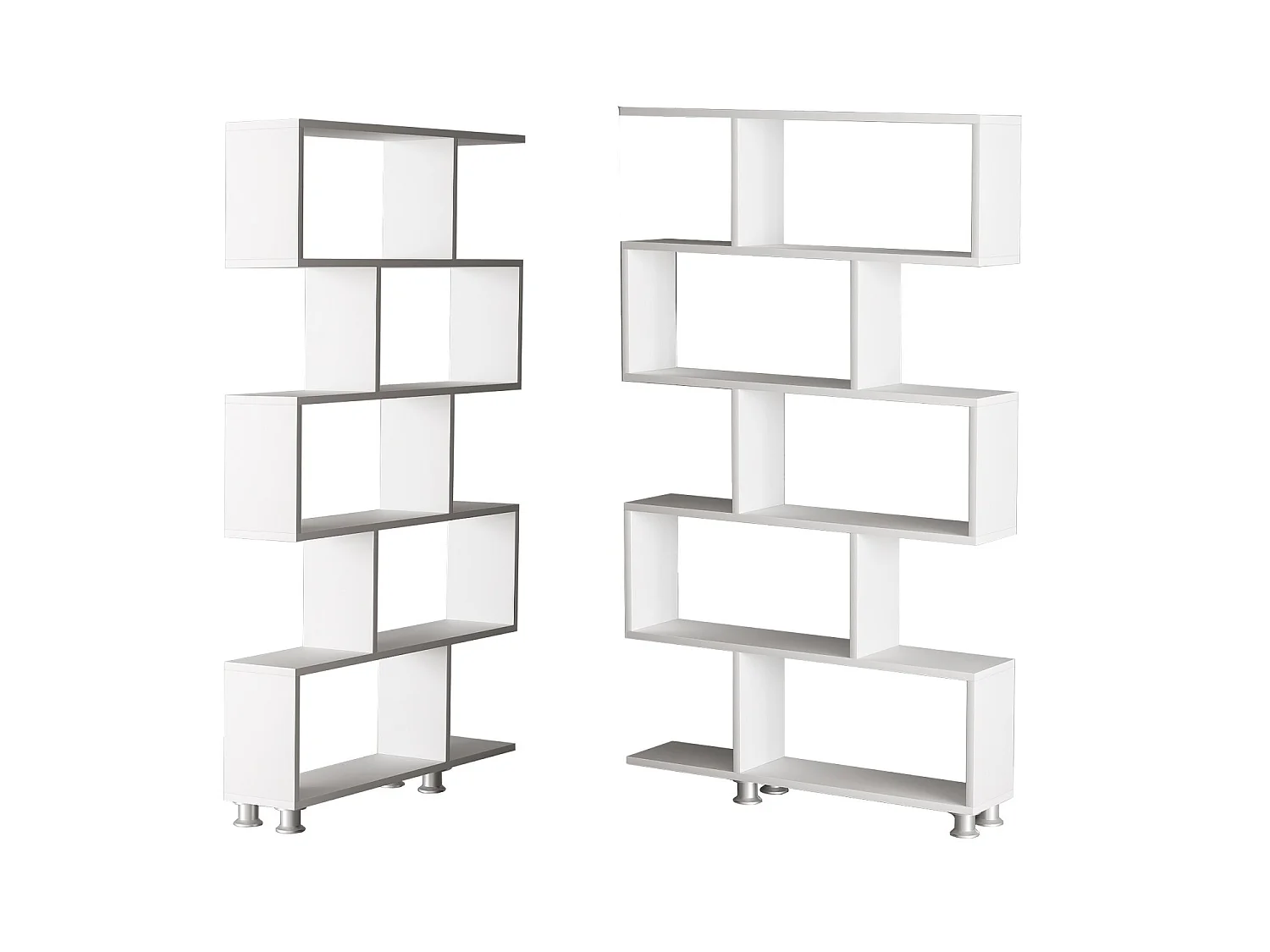 Modern vit träbokhylla "Nilüfer" - 5 hyllor - 90 x 20 x 156 cm