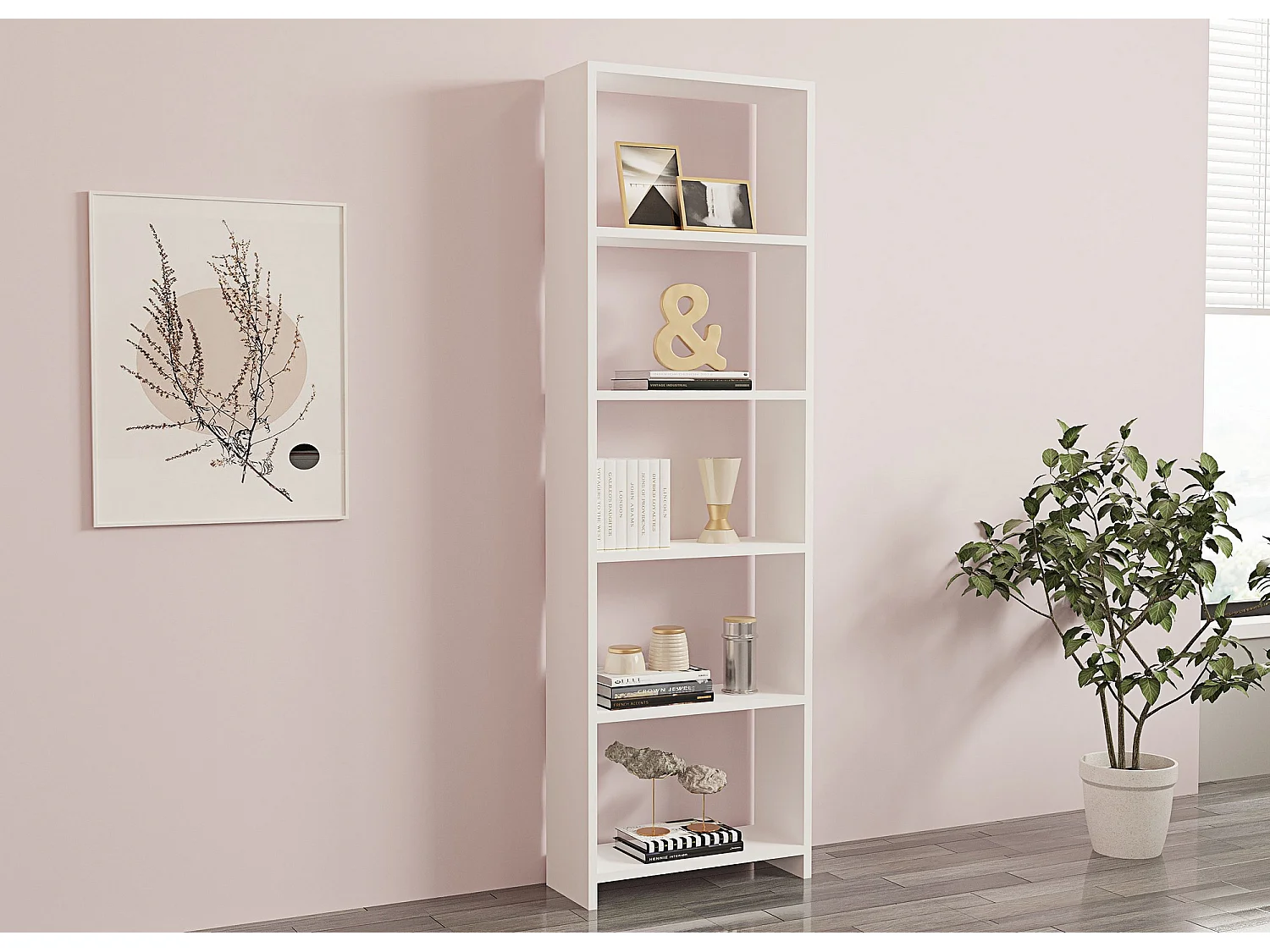 Bibliothèque en bois "New" - 160 x 19 x 50 cm - Blanc