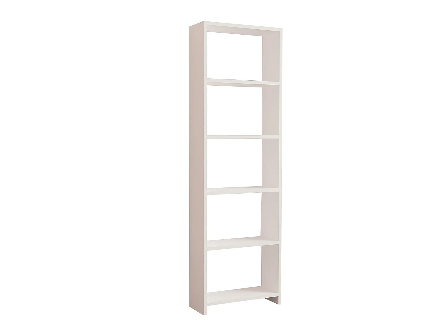 Libreria in legno bianco "New" 160x19x50 cm, 5 ripiani, stile scandinavo, pannello di truciolato melaminato