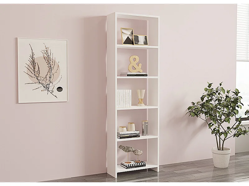 Bibliothèque en bois "New" - 160 x 19 x 50 cm - Blanc