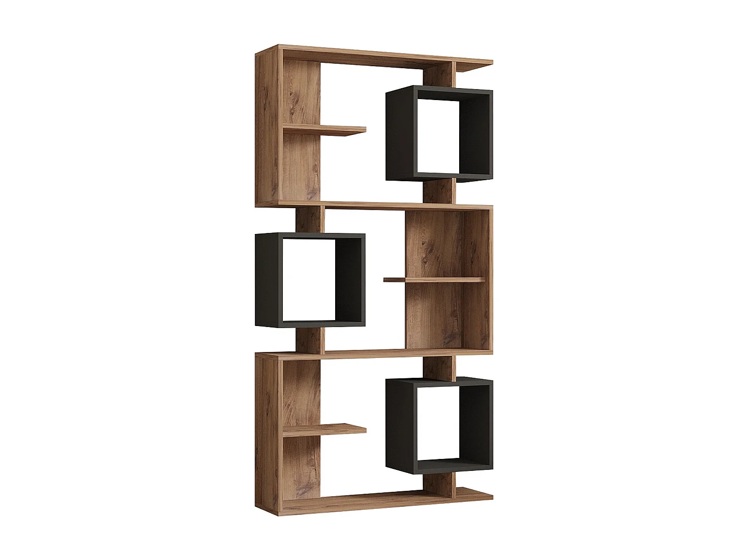 Drewniana biblioteczka "Icardi" 8 półek - Sosna Atlantycka Antracyt 90x24x171 cm, solidny i funkcjonalny design