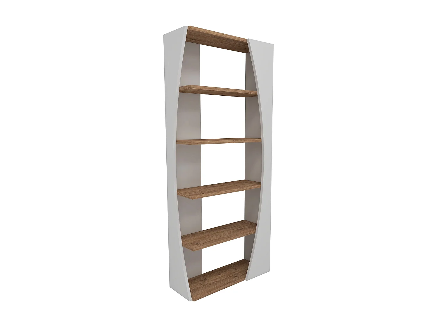 Bibliothèque en bois "Selge " - 63 x 23 x 150 cm - Pin atlantiqueBlanc