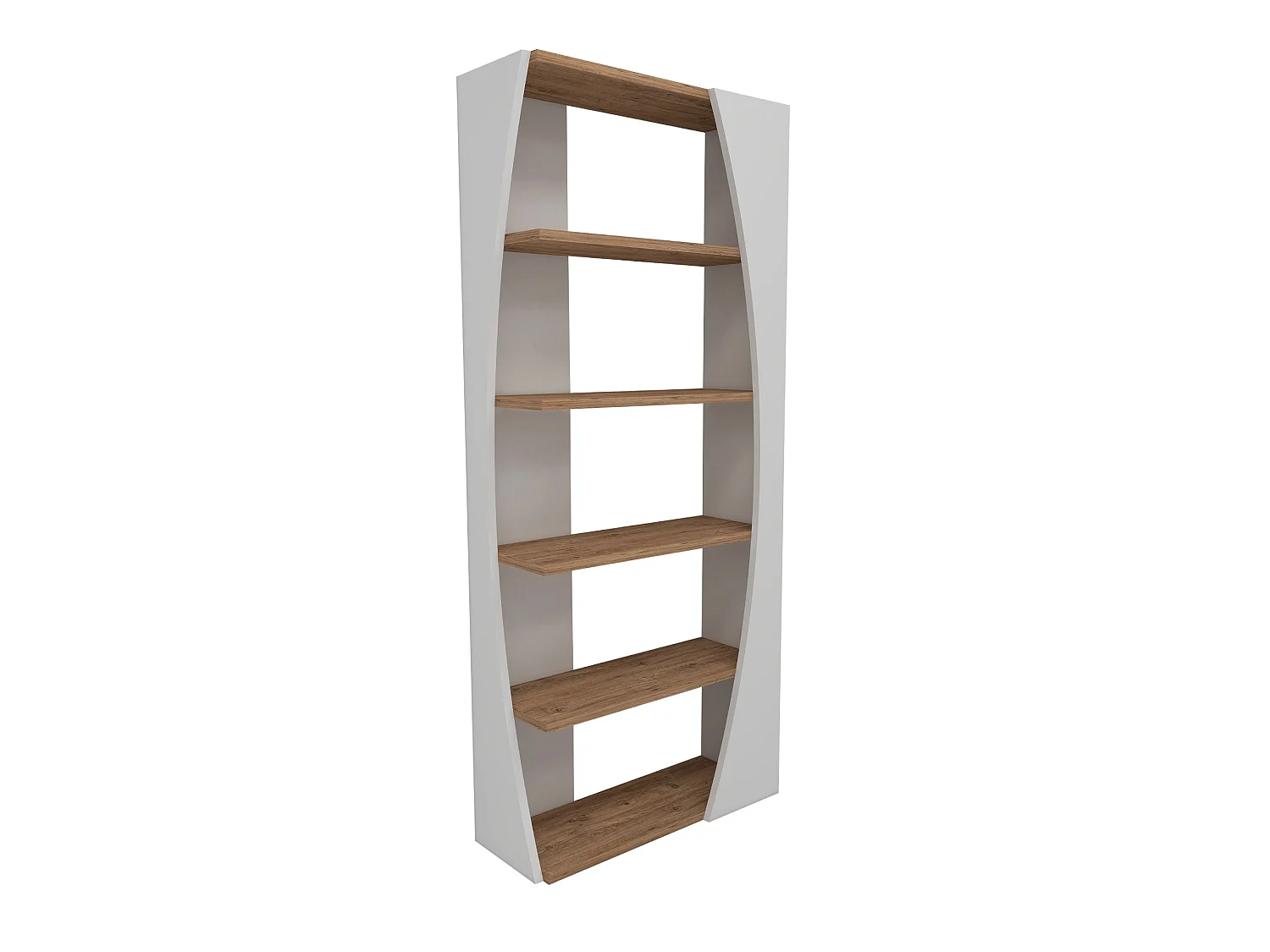 Trä Bokhylla "Selge" - Vit - 63 x 23 x 150 cm - Atlantisk Tall - 5 Hyllor